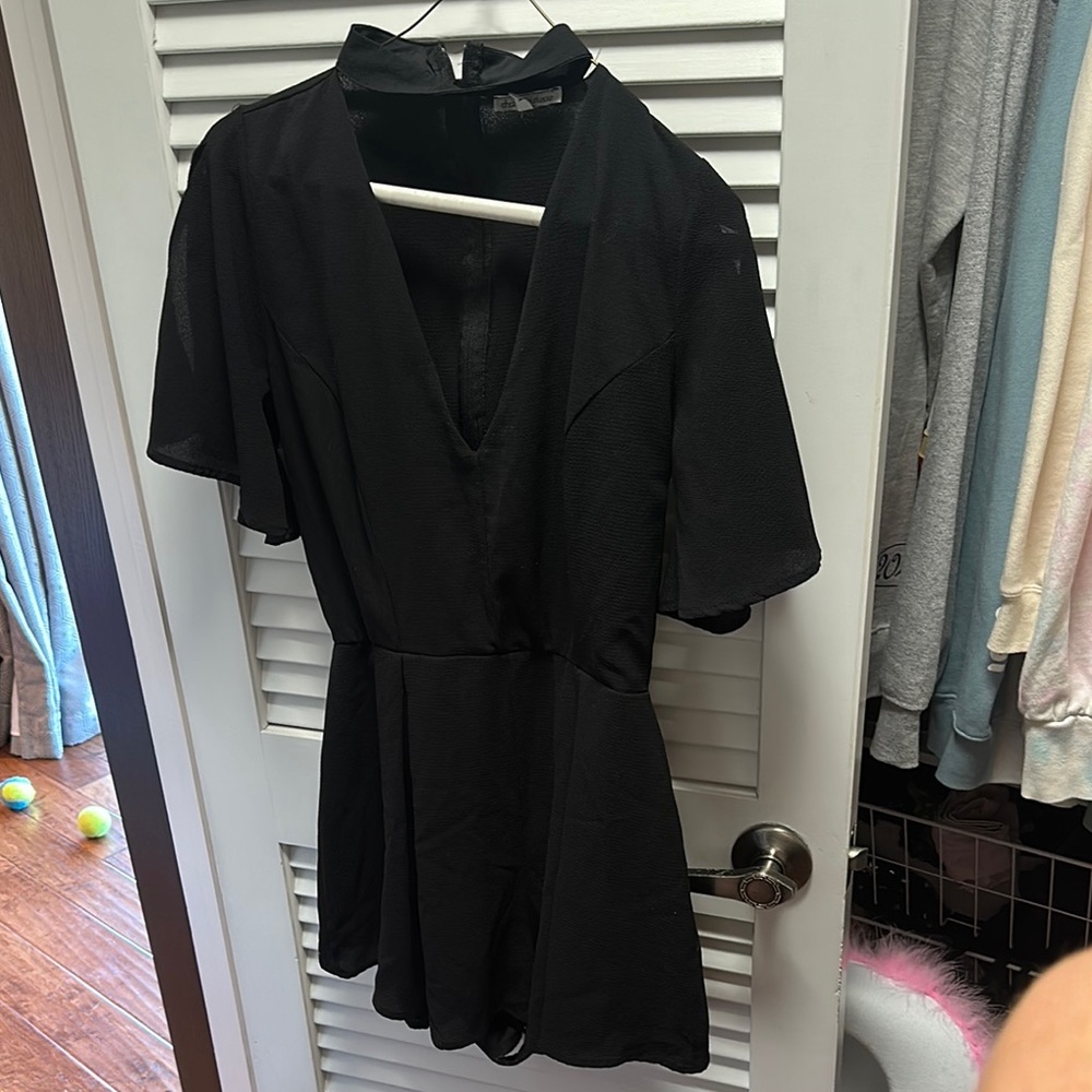 Elegant Black V-Neck Dress
